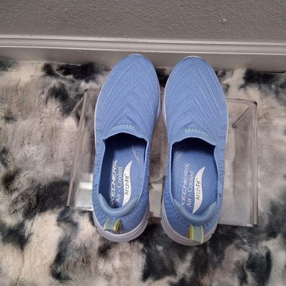 Skechers Light Blue Women's Slip-On Sneakers - Picture 5 of 13
